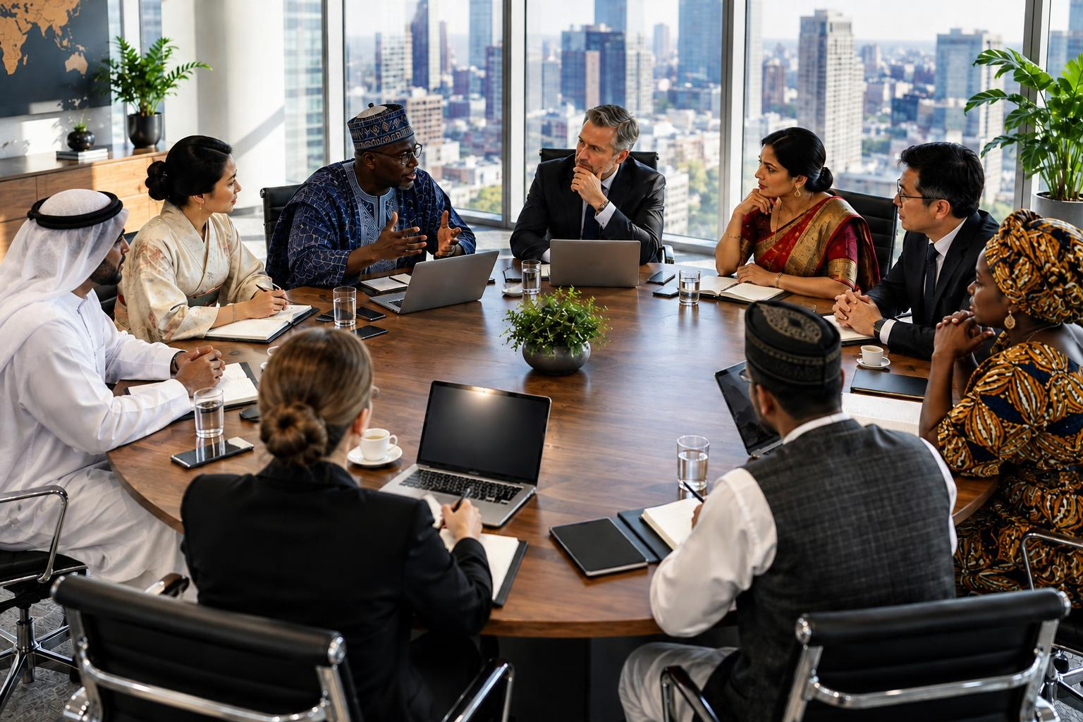 International representatives meeting around a conference table